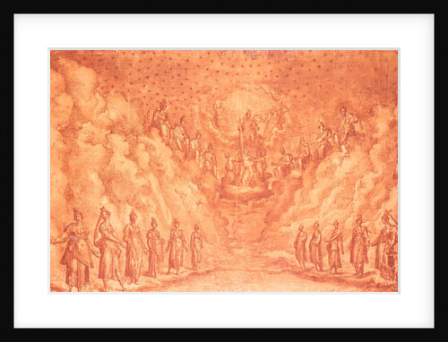 Design for stage scenery for the intermezzo il L'Armonia Delle Sfere aka The Harmony of the spheres by Bernardo Buotalenti