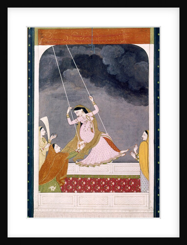 A lady on a swing. Kangra, India, late 18th century by Unknown