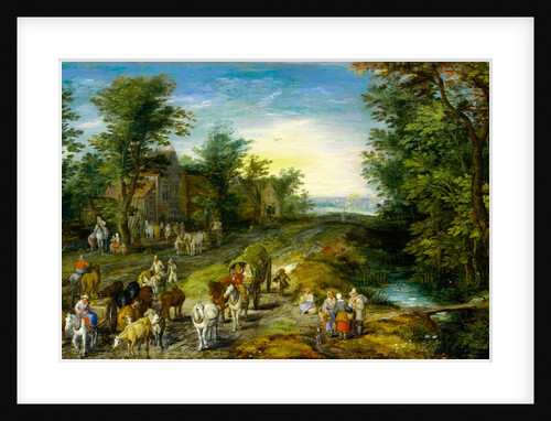 Road Scene with Figures by Jan Brueghel(the Elder)