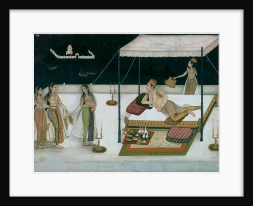 Prince Murad receiving a lady at night. India, Mughal period, 1680-90 by Unknown