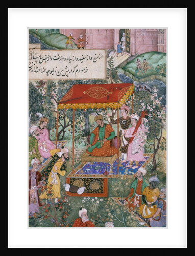 Babur receiving Uzbeck and Rajput envoys in a garden at Agra by Ram Das