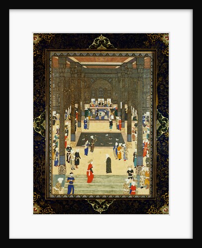 Miniature painting of a court scene by Haj Al Mulk