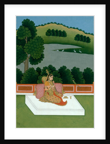 A lady playing the Vina. Murshidabad, India, mid-18th century by Unknown