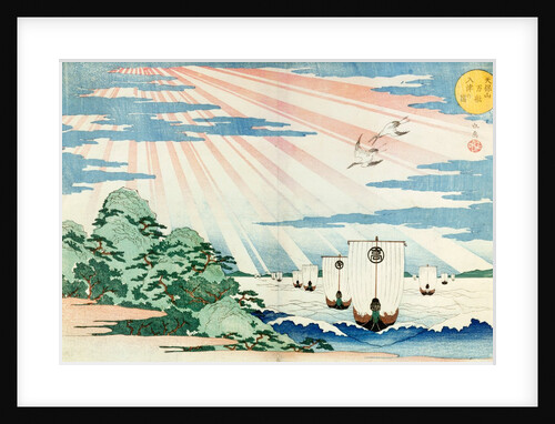 Ships entering Tempozan Harbour by Yashima Gakukei