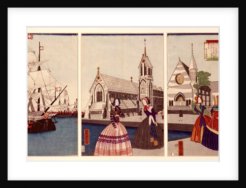 A Port in The United States. Japan, 19th century by Anonymous
