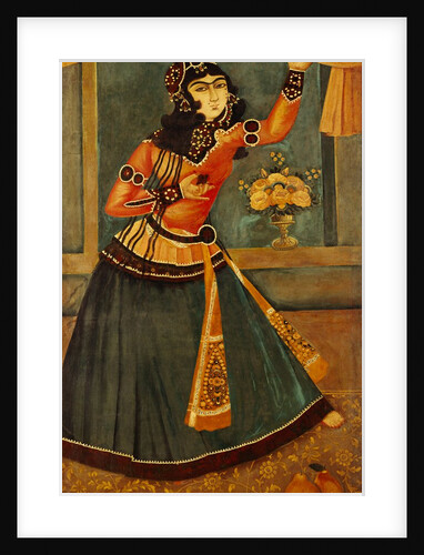 Lady Dancing and Playing Castanets. Iran, Qajar dynasty, 19th century by Unknown