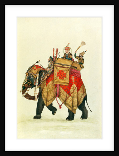 Akbar II mounted on an elephant, Delhi Company School by Delhi Company School