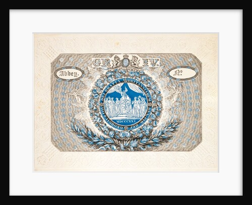 Admission ticket to the Abbey for The Coronation of King George IV. England, early 19th century by Unknown