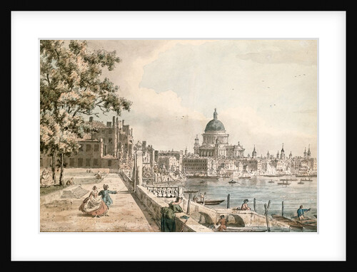 St Paul's Cathedral from the terrace of Old Somerset House by William James