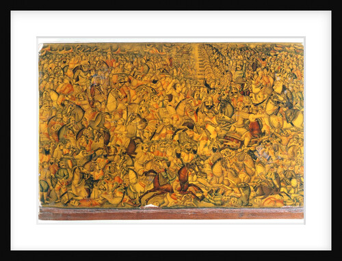 Battle scene depicted on a book cover. Persia, 1739 by Anonymous