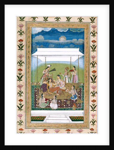 Ladies on a terrace under a canopy. India, Mughal period, c.1725-30 by Unknown