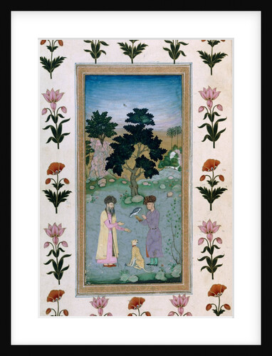 A Falconer with a companion and a cheetah, India, early 17th century by Unknown