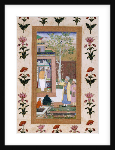 An artist decorating the inner wall of a pavilion. India, early 17th century by Unknown