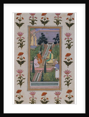 Friends in a Garden. India, early 17th century by Unknown
