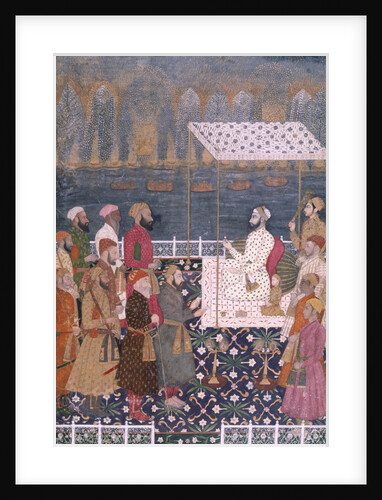 Nawab holding a durbar during a fireworks display. India, early 18th century by Unknown