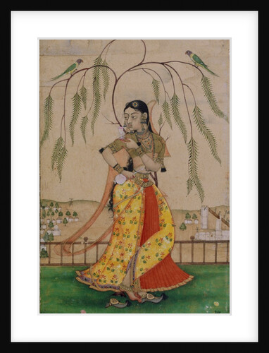 Girl holding cup and flask. Deccan, India, 18th century by Unknown