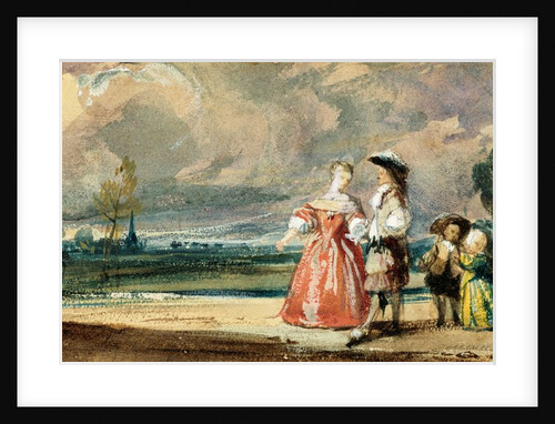 Figures Meeting on a Terrace by Richard Parkes Bonington