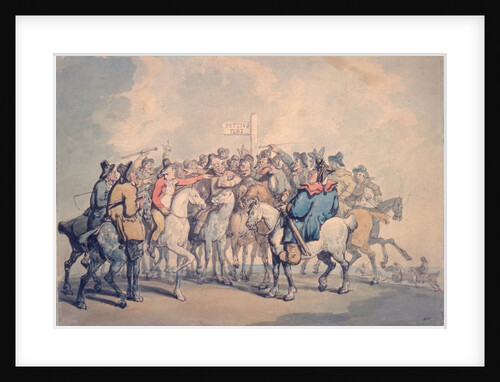 The Betting Post by Thomas Rowlandson