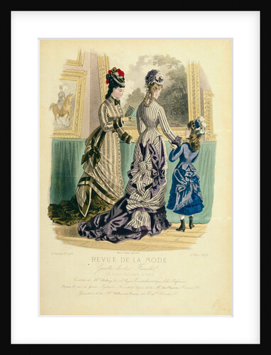 Woman`s & Girl`s Fashions, visiting an art gallery. Paris, France, 1876 by Anonymous