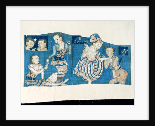 Courtly lovers, textile made for the Burmese market by Unknown