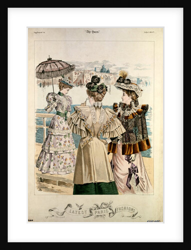 Latest Paris Fashions from The Queen. France, 1893 by Adolf Karl Sandoz