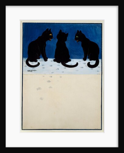 Three Black Cats in The Snow by Louis William Wain
