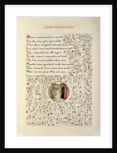 Title page from Love Fulfilled by William Morris