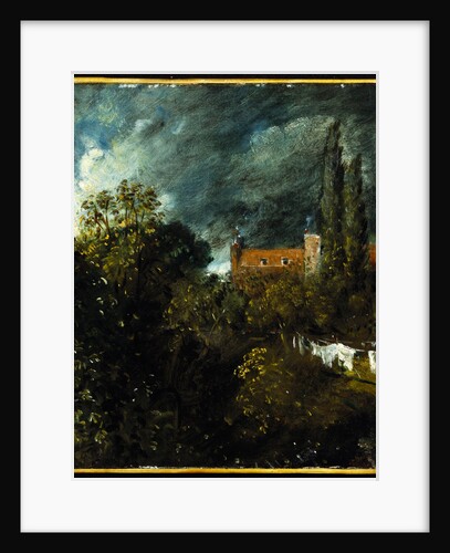 Trees, Sky and Red House by John Constable