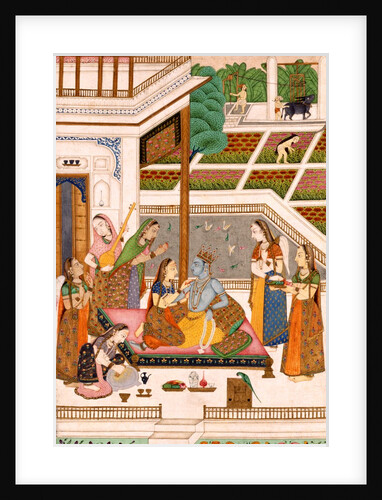 Deccani painting of Radha embracing Krishna. Hyderabad, India, late 18th century by Unknown