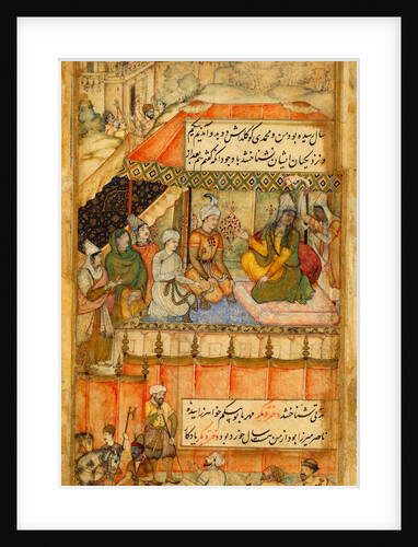 Queen holding audience in a tent by Unknown