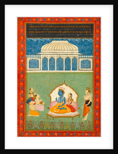 Blue-skinned prince and his consort listening to music by Jai Kishan
