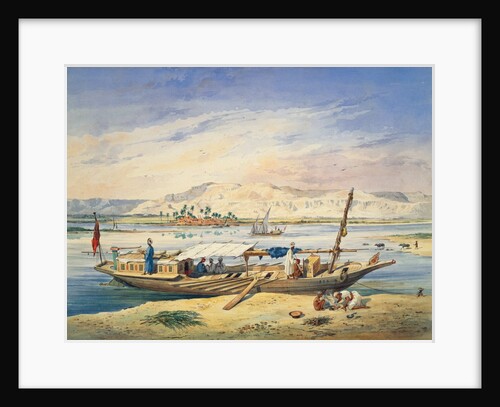 Kanja on the Nile at Luxor by Achille-Constant-Theodore-Emile Prisse d'Avennes