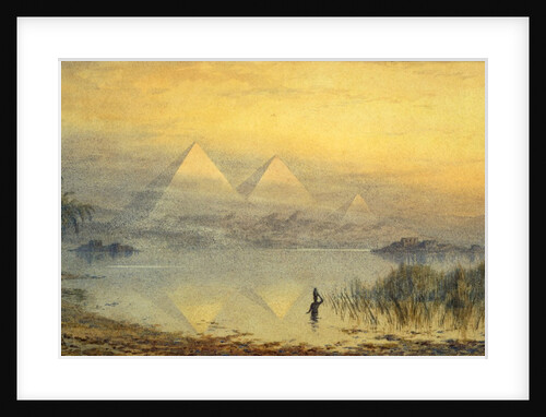 The Pyramids during the Nile flood by Henry Noel Shore