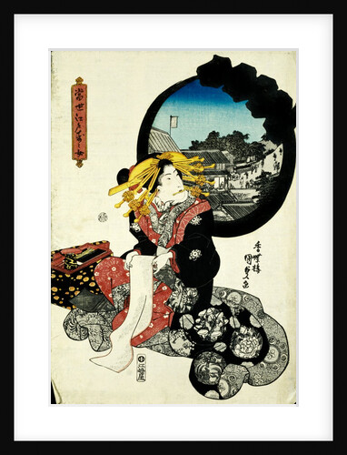 Seated Woman in Landscape by Utagawa Kunisada