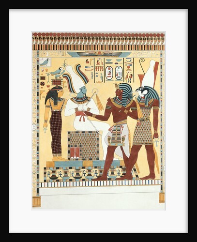 Seti I being conducted by Horus into the presence of Osiris. Luxor, Egypt, 19th century by Giovanni Battista Belzoni