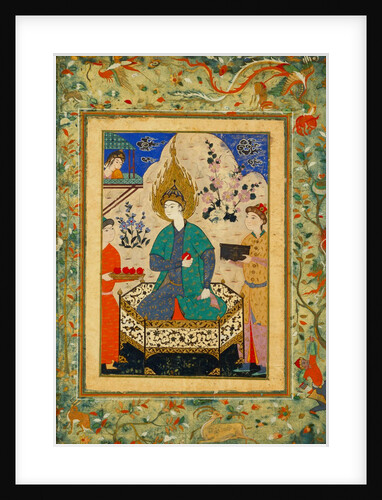 Saint receiving offerings of food from Yusuf Qarzwin by Unknown