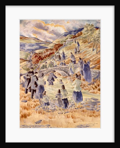 Baptism in the River Ceiriog, at Pontfadog, Denbighshire by Mildred Eldridge