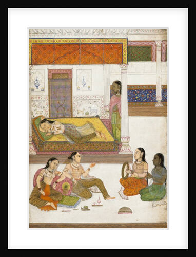 Indian ladies on beds by Unknown