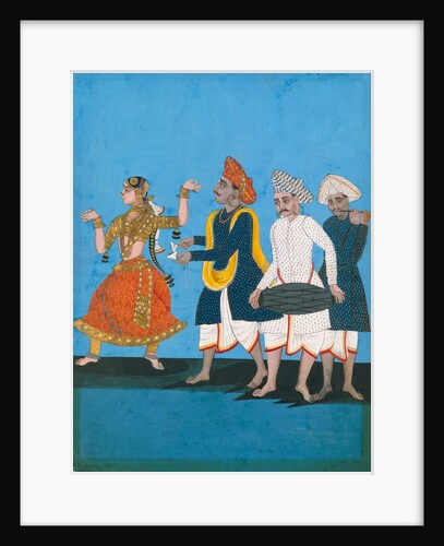 A Tanjore dancing girl with musicians by Unknown