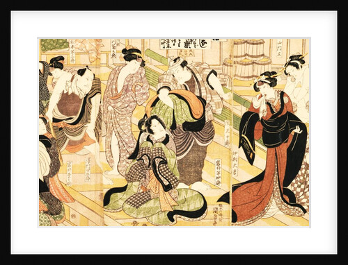 Scene of Women at a Bathhouse from the Kabuki's play Yamato Meisho Senbonzakura by Utagawa Kunisada