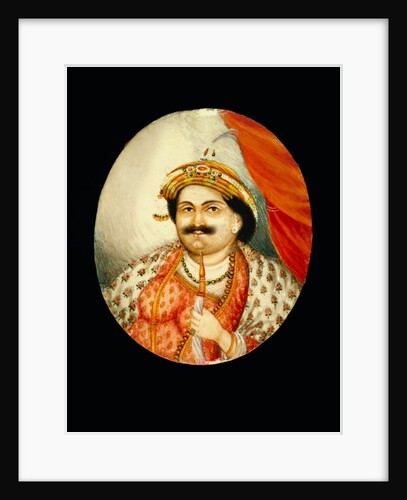 Raja Udit Narain smoking a hookah by Unknown