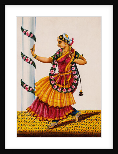 Dancing girl with rose-garland by Unknown
