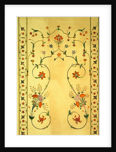 Floral decoration on the cenotaph of Shah Jahan by Unknown