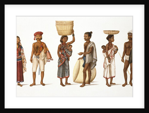 A lambadi man, basket-maker and tank-digger each with their wives by Unknown