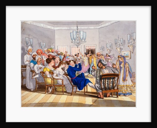 Europeans at a party in Nob Kishen's House in Calcutta by Charles D'Oyly