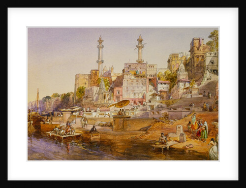 Mosque Ghat, Benares by William Simpson