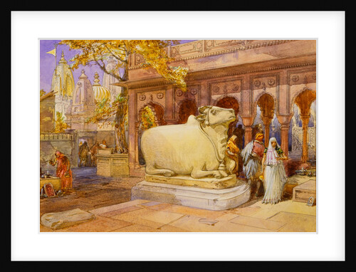 The Bull Nandi in the courtyard of the Golden Temple by William Simpson