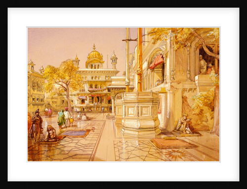 Akal Boonga at the Golden Temple at Amritsar by William Simpson