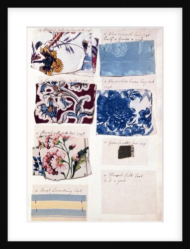 Textile Samples and Fashion Plates. England, 18th-19th century by Unknown