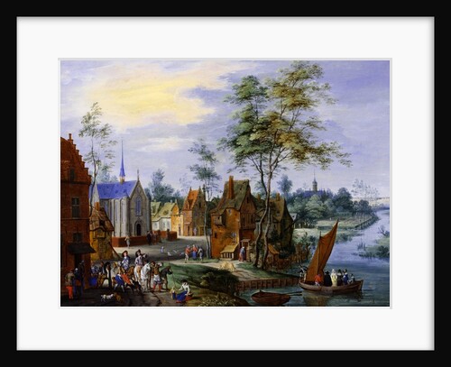 A Flemish Village with a River View by Peeter Gysels